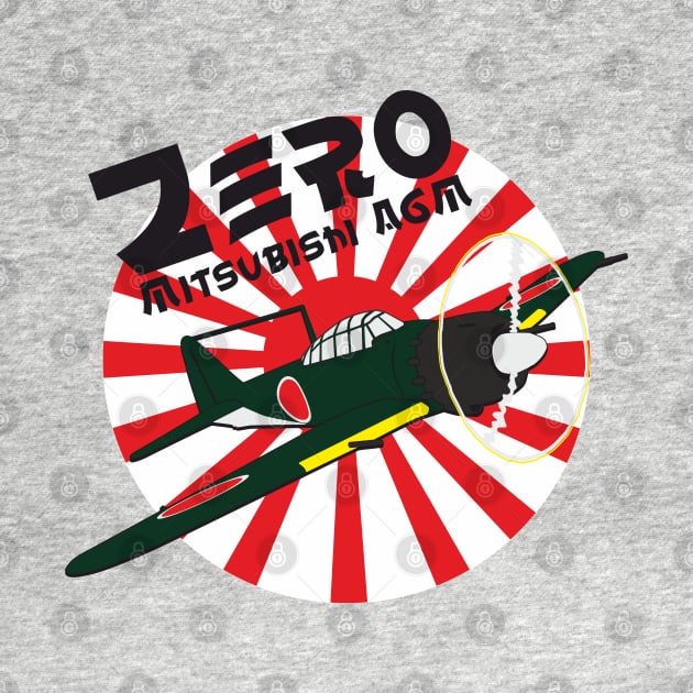 Japanese Mitsubishi A6M ZERO fighter jet by FAawRay